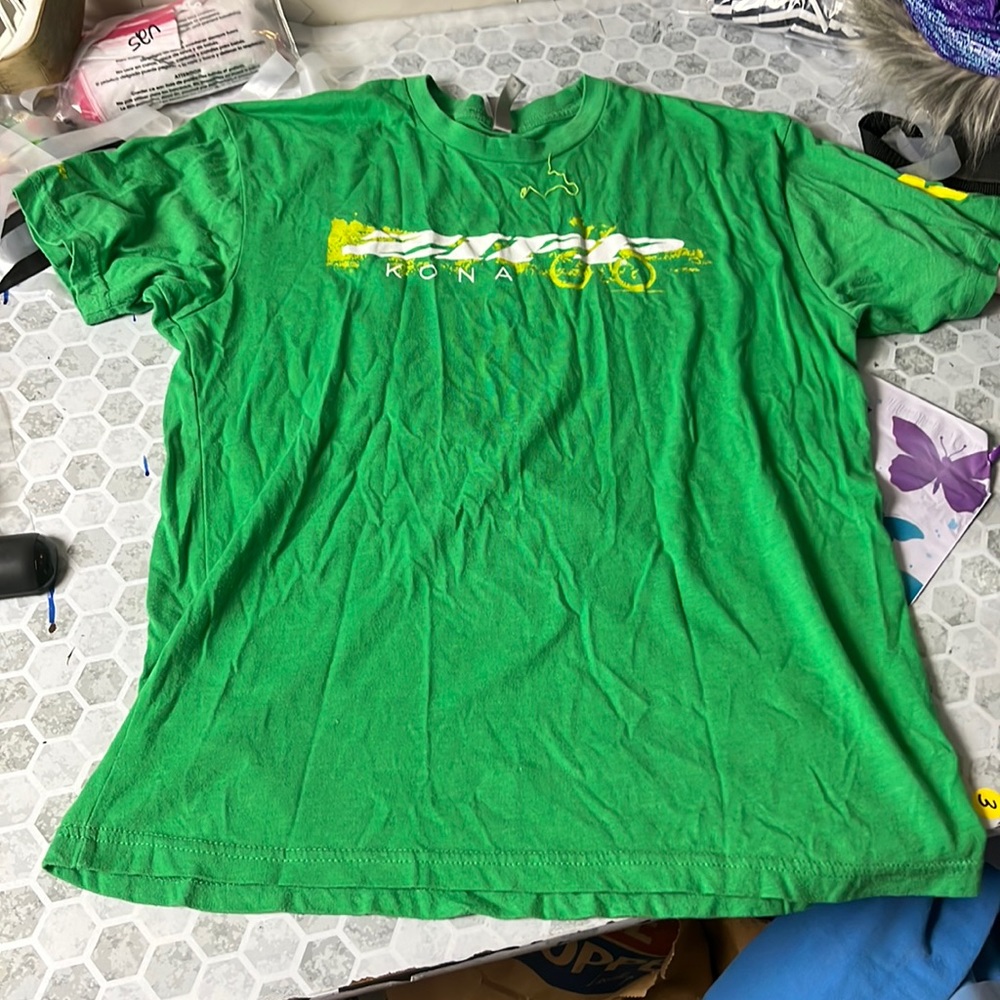 Next Level Medium Green Zipp Kona Biking Short Sleeve Graphic T